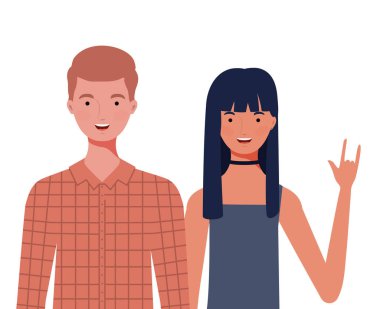 beyaz arka plan üzerinde gülümseyen insanlar çift