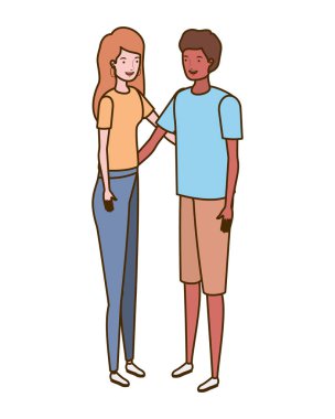 beyaz arka plan üzerinde duran insanlar çift