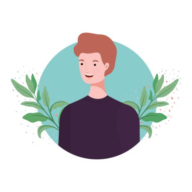 dalları ve arka plan yaprakları manzara ile adam