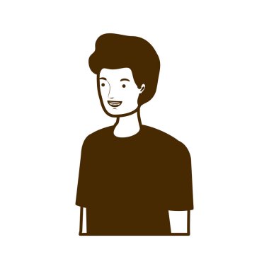 beyaz arka planda gülümseyen genç adamın silueti