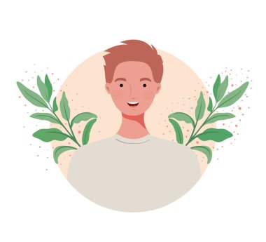 dalları ve arka plan yaprakları manzara ile adam