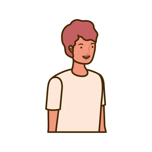 Joven sonriendo en fondo blanco — Vector de stock