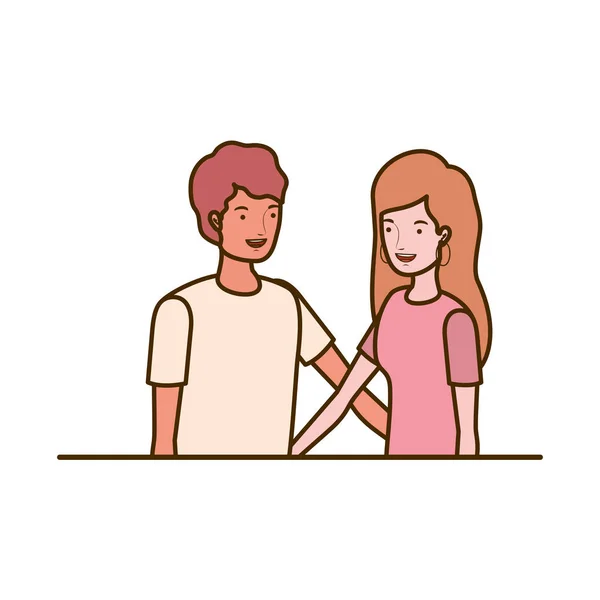 Paar lächelt und umarmt sich — Stockvektor