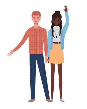 beyaz arka plan üzerinde duran insanlar çift