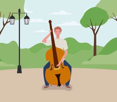 adam çello enstrüman karakteri oynuyor