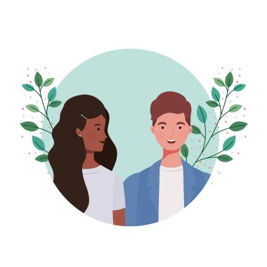 dalları ve arka plan yaprakları manzara ile insanların çift