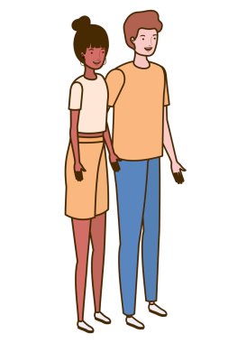 beyaz arka plan üzerinde duran insanlar çift