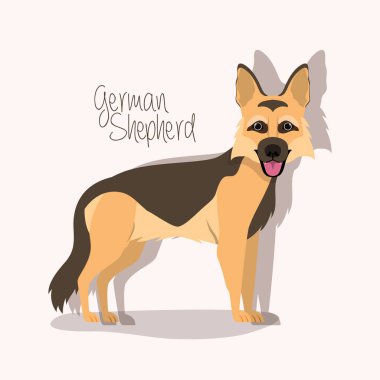 sevimli alman çoban köpeği evcil hayvan karakteri