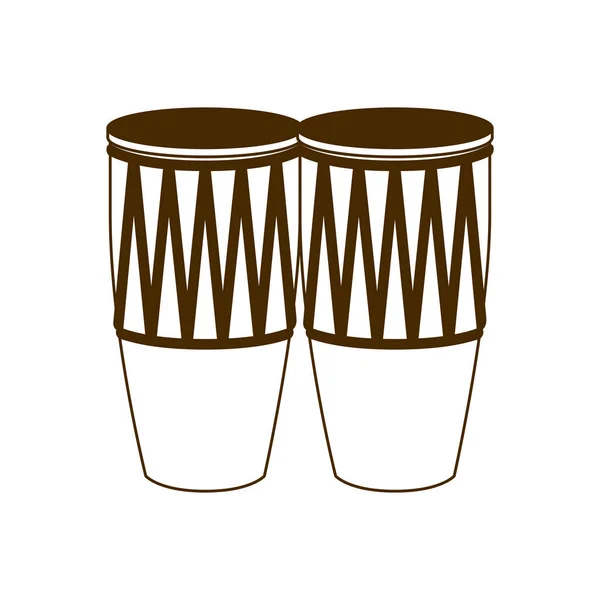 Instrumento musical congas sobre fondo blanco — Vector de stock