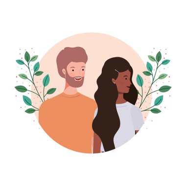 dalları ve arka plan yaprakları manzara ile insanların çift