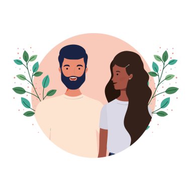 dalları ve arka plan yaprakları manzara ile insanların çift