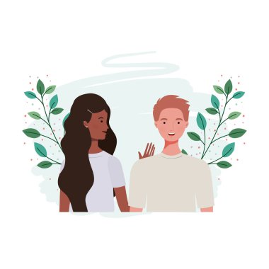 dalları ve arka plan yaprakları manzara ile insanların çift