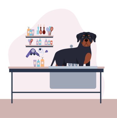 sevimli rottweiler köpek hayvan karakteri