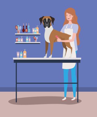 sevimli boksör köpek hayvan karakteri