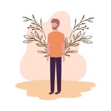 peyzaj arka plan ile duran genç adam