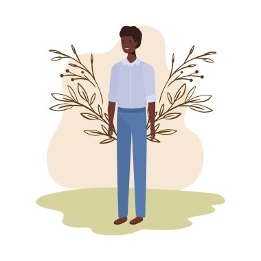 peyzaj arka plan ile duran genç adam