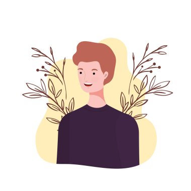 peyzaj arka plan ile genç adam