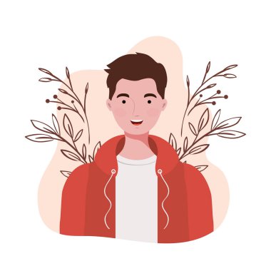 peyzaj arka plan ile genç adam