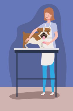 sevimli bulldog köpek hayvan karakteri