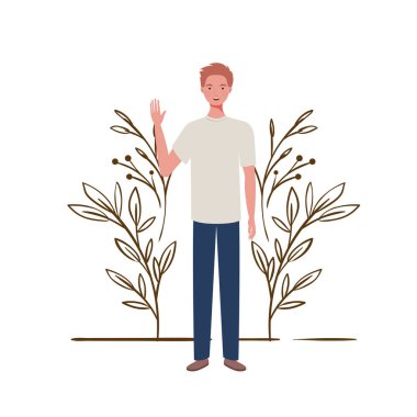 peyzaj arka plan ile duran genç adam