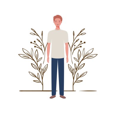 peyzaj arka plan ile duran genç adam