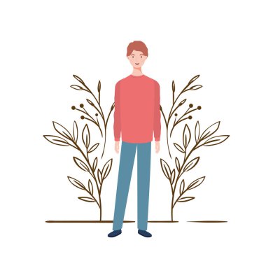 peyzaj arka plan ile duran genç adam