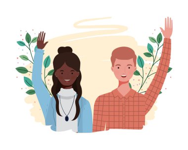 dalları ve arka plan yaprakları manzara ile insanların çift