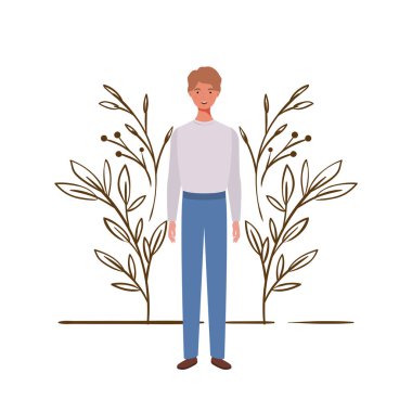 peyzaj arka plan ile duran genç adam