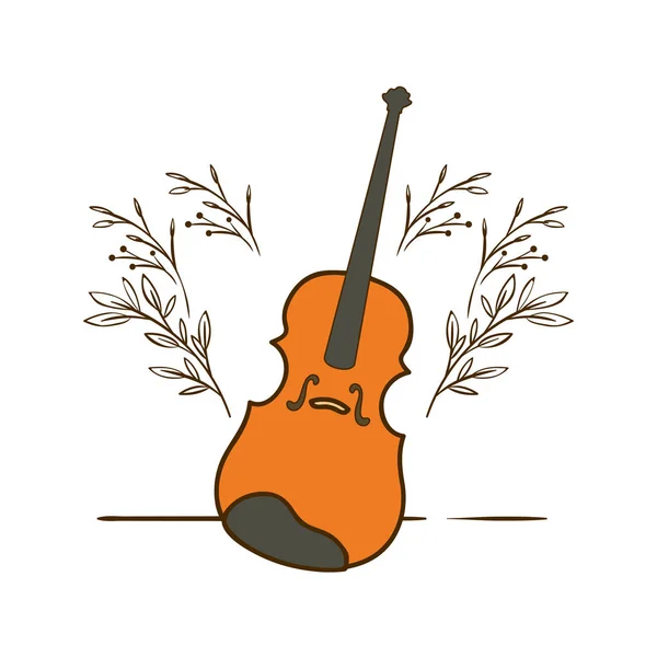 Instrumento musical violín sobre fondo blanco — Vector de stock
