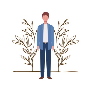 peyzaj arka plan ile duran genç adam