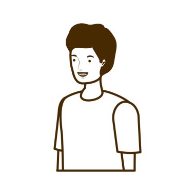 beyaz arka planda gülümseyen genç adamın silueti