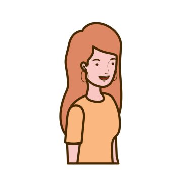 Beyaz arka planda gülümseyen genç bir kadın