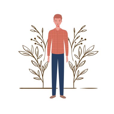 peyzaj arka plan ile duran genç adam