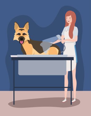 sevimli alman çoban köpeği evcil hayvan karakteri