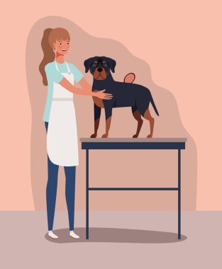 sevimli rottweiler köpek hayvan karakteri