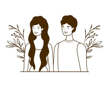 dalları ve arka plan yaprakları manzara ile insanların çift