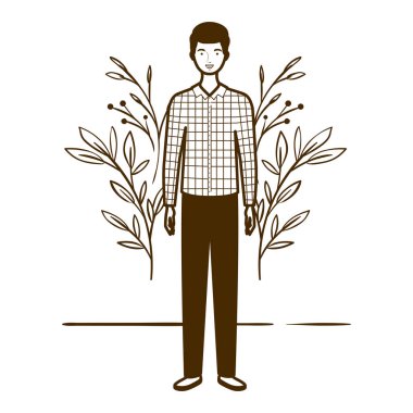 peyzaj arka plan ile ayakta adam silueti