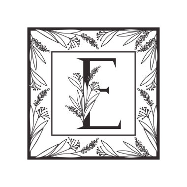 vintage tarzı çerçeve ile alfabenin harfi