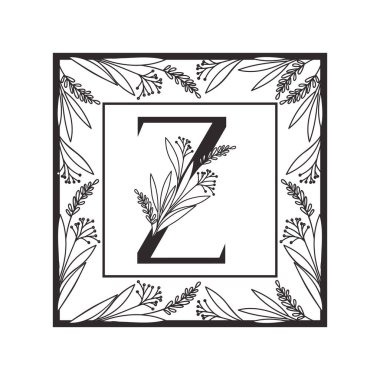 vintage tarzı çerçeve ile alfabenin harfi