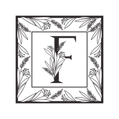 vintage tarzı çerçeve ile alfabenin harfi