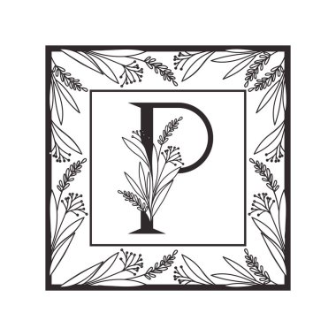 vintage tarzı çerçeve ile alfabenin harfi