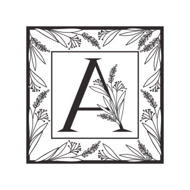 vintage tarzı çerçeve ile alfabenin harfi