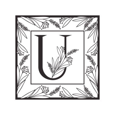 vintage tarzı çerçeve ile alfabenin harfi