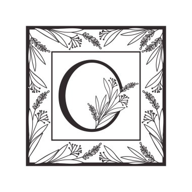 vintage tarzı çerçeve ile alfabenin harfi