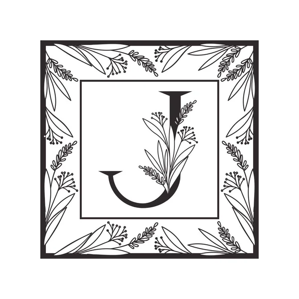 Letra del alfabeto con marco de estilo vintage — Vector de stock