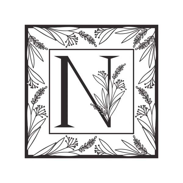 Letra del alfabeto con marco de estilo vintage — Vector de stock