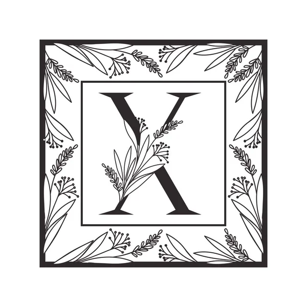 Letra do alfabeto com moldura estilo vintage —  Vetores de Stock