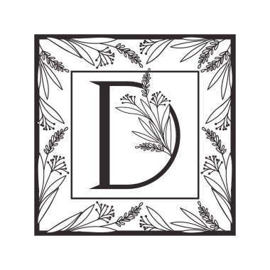 vintage tarzı çerçeve ile alfabenin harfi