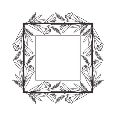 dalları ve yaprakları ile çerçeve