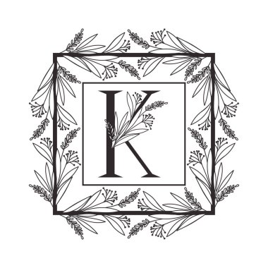 vintage tarzı çerçeve ile alfabenin harfi